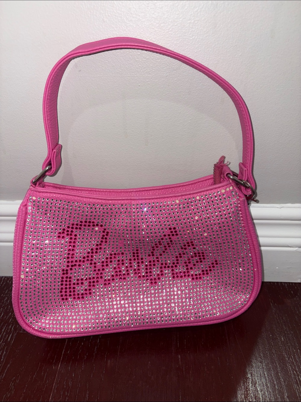 Barbie Hot Pink Crystal-Embellished Mini Shoulder Bag - Picture 6 of 6
